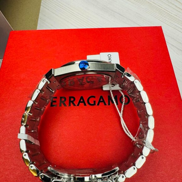 Salvatore Ferragamo Vega Quartz Diamond Blue Dial Men's Watch SFYF01023 - Picture 6 of 12